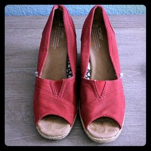 Toms red platforms